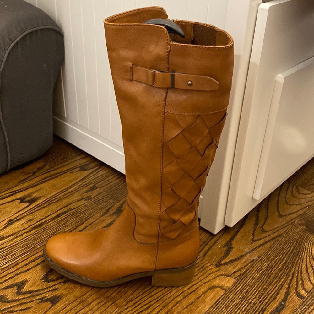 Fabianelli Leather Weaved Tall Boots